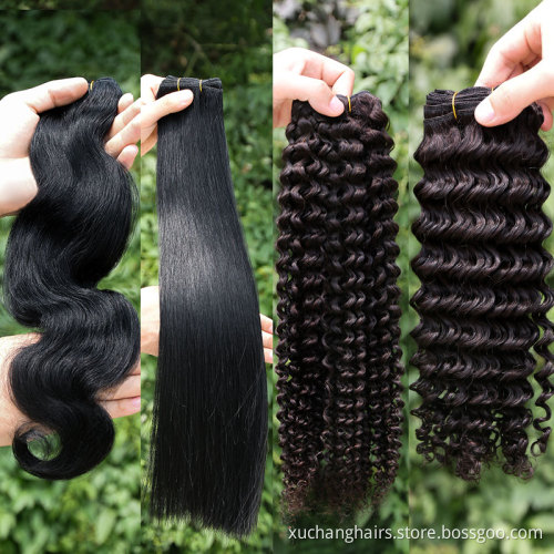 Kutikula yang tidak diproses sejajar dengan dara manusia Remy Hair Extension 12a Raw India Brazil Natural Hair Extension Hair Bundles Vendor